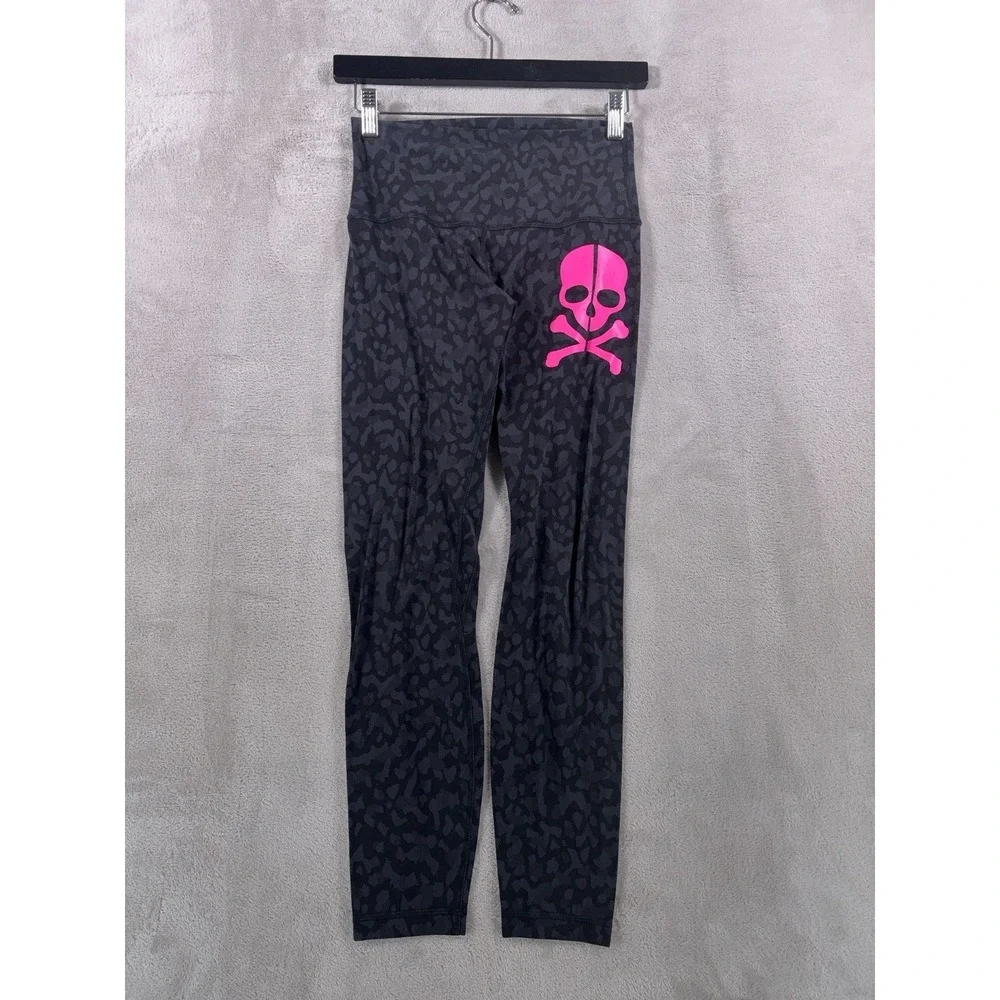 Lululemon Align Leggings Womens 6 Black Animal Print Performance Training